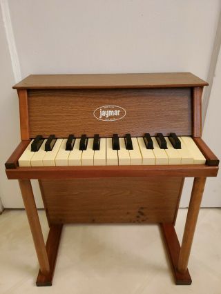 Vintage 1950s Jaymar Wooden Upright Children’s Toy Piano,  25 Key Pat 2,  641,  135