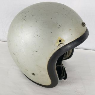 Vintage Grey Bell Toptex Motorcycle Racing Helmet Chopper 70 