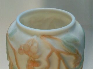1930s VINTAGE PHOENIX CONSOLIDATED BITTERSWEET FROSTED ART GLASS VASE 3