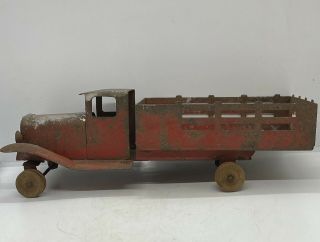 Old Barn Find Antique Collectible Vintage 1930’s Pressed Steel Tin Toy Truck