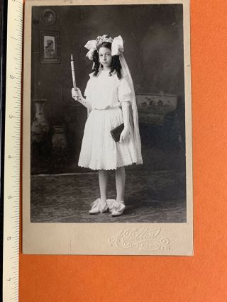 Vintage Photo Cabinet Card - Communion/confirmation Girl,  Felton,  Hankinson,  Nd