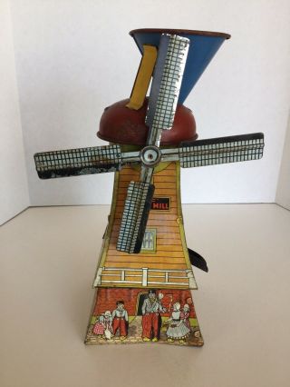 Vintage Tin Litho Dutch Windmill Sand Toy 26 Mcdowell Mfg.  Co. ,  Pittsburgh,  Pa