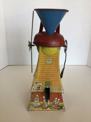 Vintage Tin Litho Dutch Windmill Sand Toy 26 McDowell Mfg.  Co. ,  Pittsburgh,  PA 2