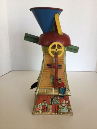 Vintage Tin Litho Dutch Windmill Sand Toy 26 McDowell Mfg.  Co. ,  Pittsburgh,  PA 3