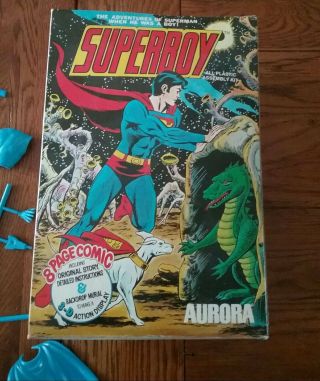 Vintage 1974 Aurora Superboy/krypto Dog Model Read Young Superman