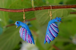 Alebrije Snail Earrings Detailed By Ana Xuana Handmade Oaxaca Mexican Folk Art