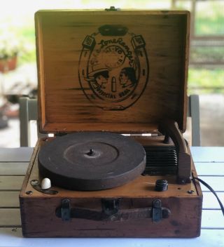 1940/50s Decca Lone Ranger Portable Record Player In Wooden Case