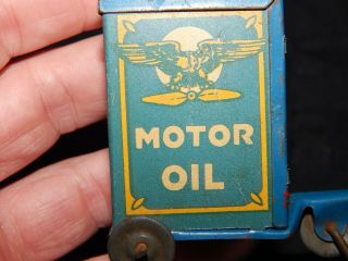 Vintage Marx Tin Toy Gas Station Motor Oil Eagle Cart For Roadside Shipp