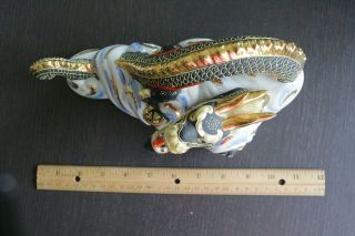 Vintage Ceramic Asian Style DRAGON Oriental Trading Japan Painted Gold Accents 2