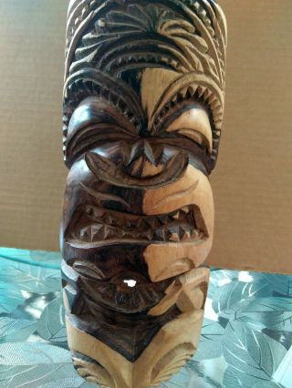 Polynesian Cultural Hawaiian Hand Carved Totem Pole Statue