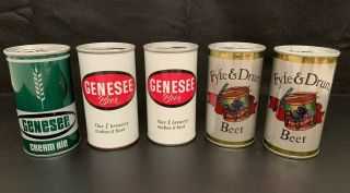 5 Different Beer Cans From Genesee Brewing Co.  - Beer,  Cream Ale And Fyfe & Drum
