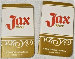 2 Vintage Jax Beer Jackson Brewing Note Pad Books - Old - Stock Orleans