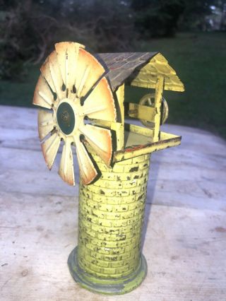 Vintage German Wind Mill Live Steam Engine Tin Toy Windmill