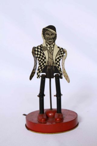 Antique Dancing Black Man Tin Litho Wind Up Toy