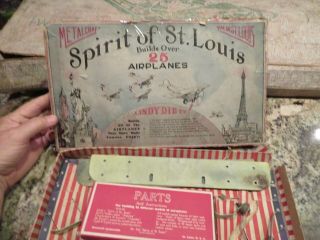 Vintage Metalcraft Spirit Of St.  Louis Metal Model Airplane Kit Ob