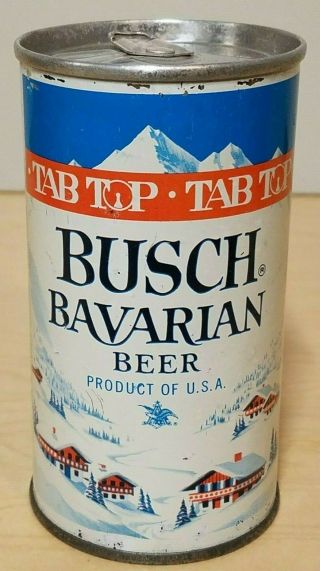 Busch Bavarian " Tab Top - Zip Top " S/s Beer Can Opened From Bottom