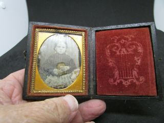 Daguerreotype Of Young Girl With Earrings - Approx 3 X 2.  5 " 11