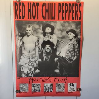 Vintage Red Hot Chili Peppers “mother’s Milk” Album Promo Poster 1989