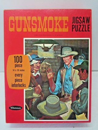 Vintage 1969 Gunsmoke Western Tv Series Jigsaw Puzzle Factory Whitman