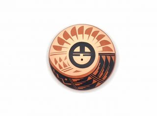 Native American Pottery Jemez Handmade Sunface Seed Pot Indian Signed