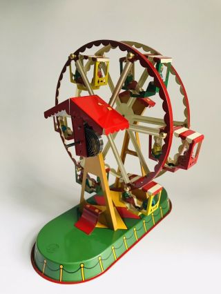 Joseph Wagner Jw Wind - Up Tin Toy Ferris Wheel Altes Nuremberg Germany - W/o Key