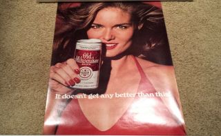 Vintage 1979 Old Milwaukee Beer It Doesnt Get Any Better Sexy Girl Poster