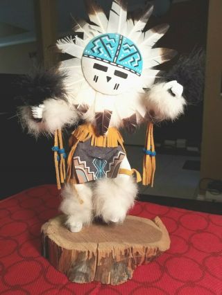 Sunface Kachina Doll 15 " Signed Handmade By Native American Artist Signed