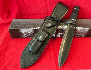 Sog Ssd01 - L Demo Knife W/black Blade & Leather Sheath
