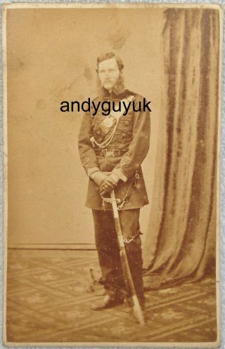 Cdv John Grazebrook Of Hagley Worcestershire Rifle Volunteer Soldier Photo