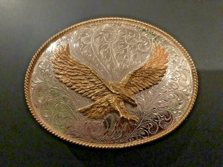 Montana Silversmiths German Silver Flying Eagle Belt Buckle