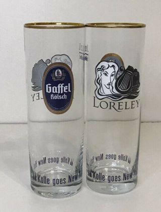 Gaffel Kolsch - German Beer Glass 0.  4 Liter Set Of 2 Barware