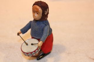 Vintage Toy Schuco Germany Tin Windup Monkey Drummer