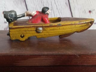 Antique Hubley Cast Iron 2 Piece Speedboat Pull Toy