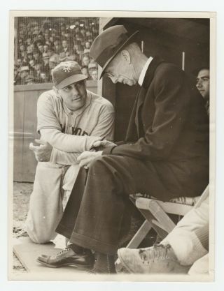 1938 Bill Terry Ny Giants Connie Mack Philadelphi Athletics Baseball Press Photo