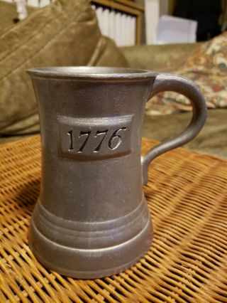 Vintage Pewter 1776 Beer Mug Stein Signed Wilton Columbia Pa Rwp Co Pewter Euc