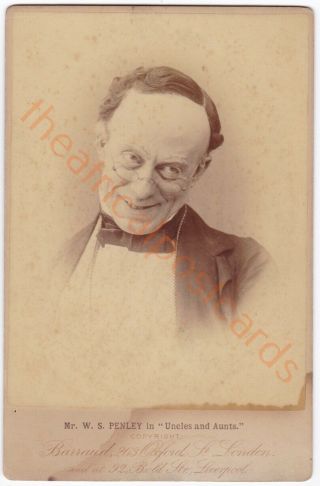 Victorian Stage Actor,  Singer Comedian W.  S.  Penley.  Cabinet Card Photo