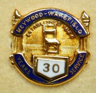 Vtg Mcm Heywood Wakefield Furniture Makers 30 Year Service Pin 10k Gold Chair