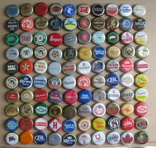 100 Mixed Different Worldwide Beer Bottle Caps