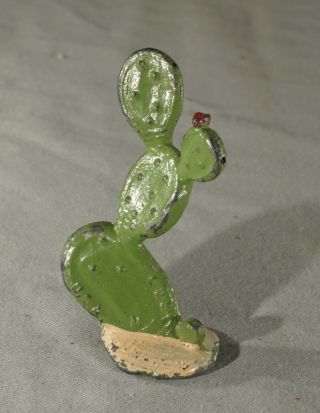 Vintage Antique Lead Toy Figure Cactus Approx.  3 " Tall (inv.  No.  3914)