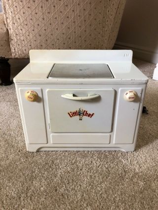 Tacoma Metal Co Tin Litho Toy Stove Oven Little Chef 11” X 8”