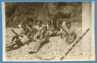 34780 BÜyÜkada - Pringipos Turkey 1934.  Nine Boys On The Beach [greeks].  Photo.