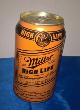 Rare Miller High Life Orange Halloween 12 Oz Beer Can Bottom Open; Milwaukee Wi