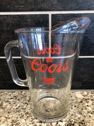 Vintage Coors Banquet Beer Heavy Glass Pub Pitcher