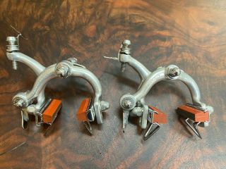 Vintage Campagnolo Nuovo Record Brake Calipers Mathauser Pads Campy
