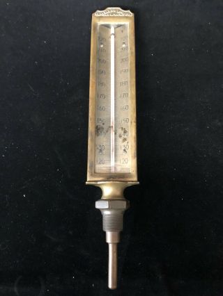 Tag N.  Y.  Brass Thermometer Gauge By C.  J.  Tagliabue Mfg Vintage Railroad Gauge