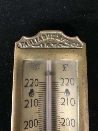 TAG N.  Y.  Brass Thermometer Gauge by C.  J.  Tagliabue Mfg Vintage Railroad Gauge 2