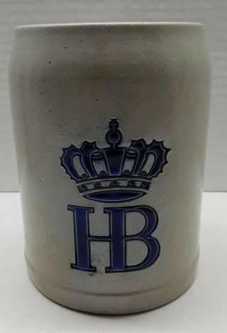 Hb Hofbrauhaus Munchen Crown.  5 Liter Gray Stoneware West Germany Beer Stein