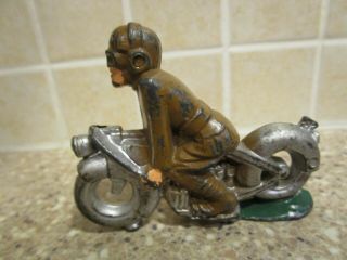 Antique Barclay Manoil Wwi Soldier On Motorcycle