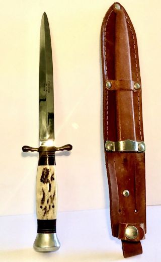 Vintage P.  Holmberg Eskilstuna Sweden Hunting Knife With Sheath 10” Collectible