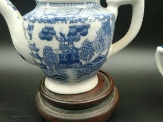 VIntage Child ' s Tea Set Japanese Blue willow ? Ceramic 30s 40s 3